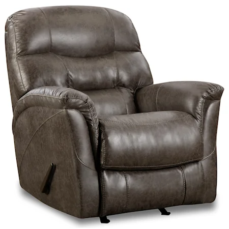 Casual Rocker Recliner with Pillow Top Arms